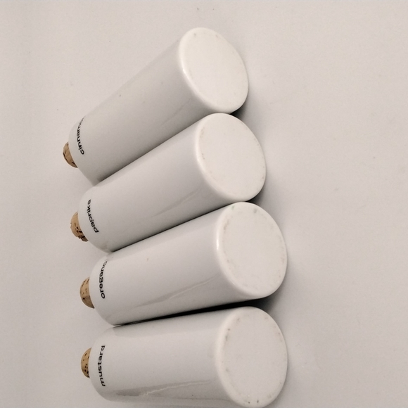 Vintage White Ceramic Spice Jars - Picture 2 of 3